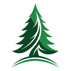 Fototapeta premium Stylized Green Pine Tree Logo Design