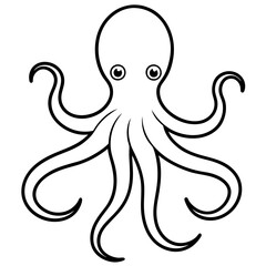 Obraz premium octopus in the sea vector white backgrount 