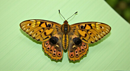 Fototapeta premium butterfly on leaf