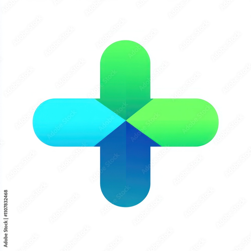 Poster here's a and keyword list for your image.. abstract plus sign icon, healthcare symbol, gradient colo