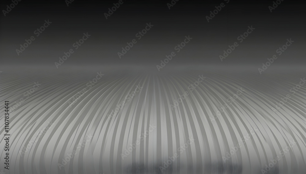 Poster abstract grayscale image depicting subtly curved lines converging towards the horizon, creating a se