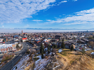 Obraz premium City panorama of Helena, MT with Cathedral of St Helena