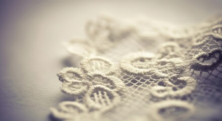 Soft focus vintage lace texture on neutral background