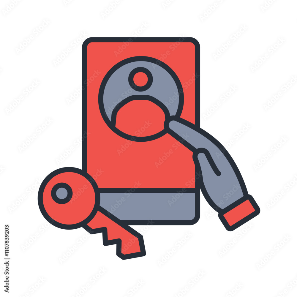 Poster access icon. vector.editable stroke.linear style sign for use web design,logo.symbol illustration.