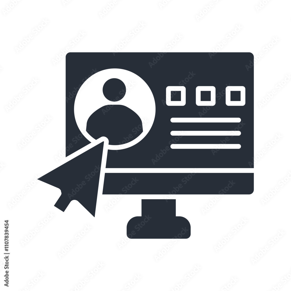 Poster account icon. vector.editable stroke.linear style sign for use web design,logo.symbol illustration.