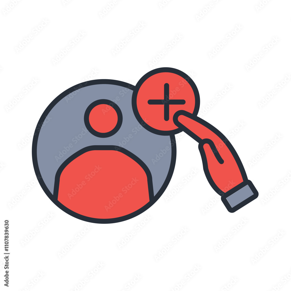 Poster add friend icon. vector.editable stroke.linear style sign for use web design,logo.symbol illustratio