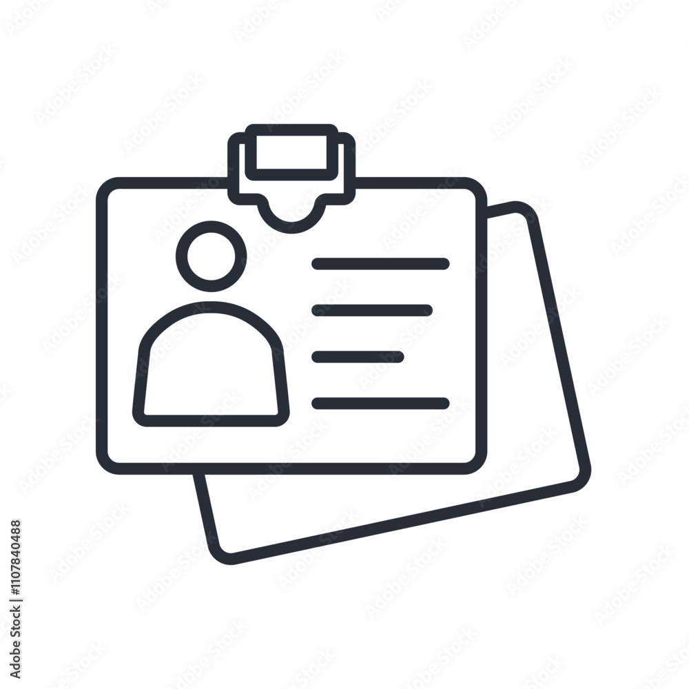 Poster credentials icon. vector.editable stroke.linear style sign for use web design,logo.symbol illustrati