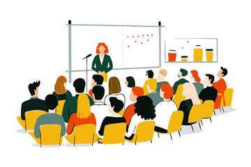 Engaged Audience at Corporate Training Session Illustration
