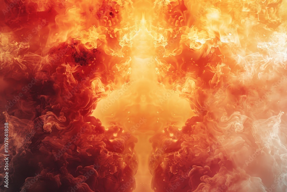 Aufkleber colorful abstract flames and smoke create a dynamic visual experience in fiery reds and oranges