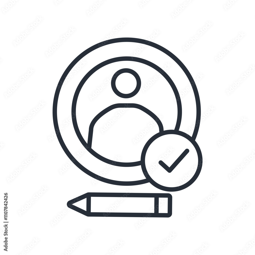 Poster profile icon. vector.editable stroke.linear style sign for use web design,logo.symbol illustration.