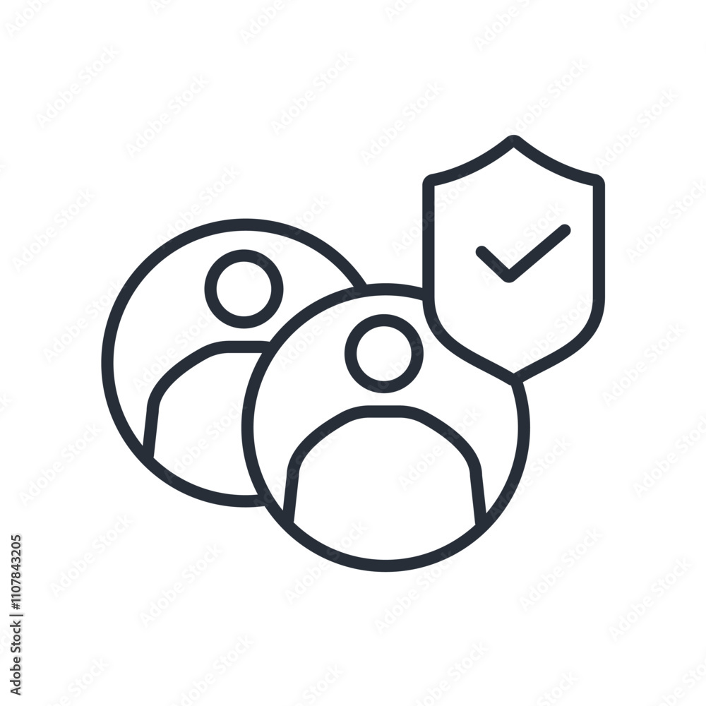 Poster security icon. vector.editable stroke.linear style sign for use web design,logo.symbol illustration.