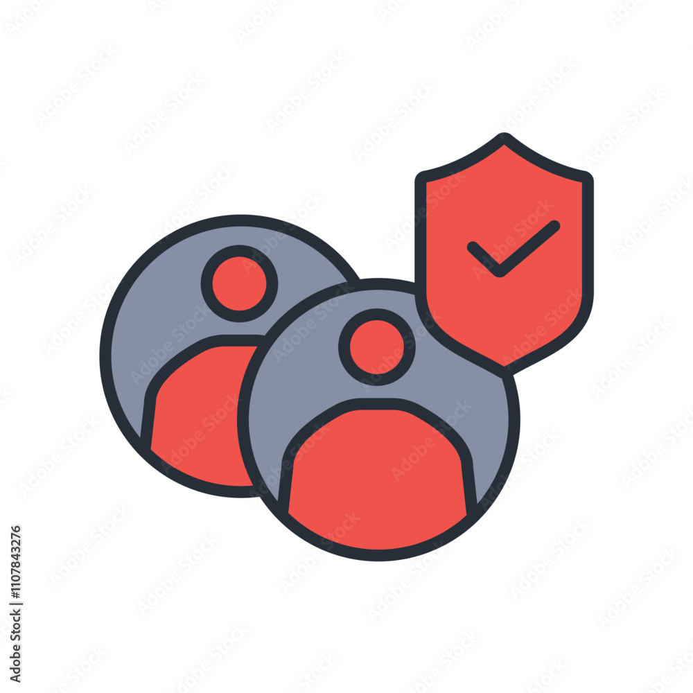 Poster security icon. vector.editable stroke.linear style sign for use web design,logo.symbol illustration.