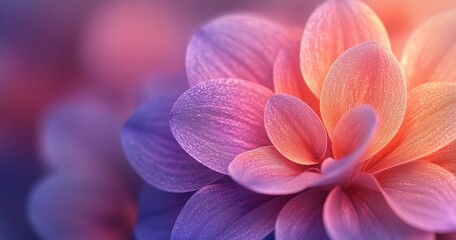 Fototapeta premium Stunning Close-Up of Vibrant Pink and Purple Flower Petals with Soft Focus and Gentle Gradient Background, Ideal for Nature and Beauty Themes