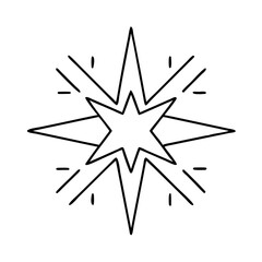 Fototapeta premium bethlehem star icon, christmas illustration, holiday icon - simple black line art of abethlehem star , symbolizing holiday celebrations and festive spirit.
