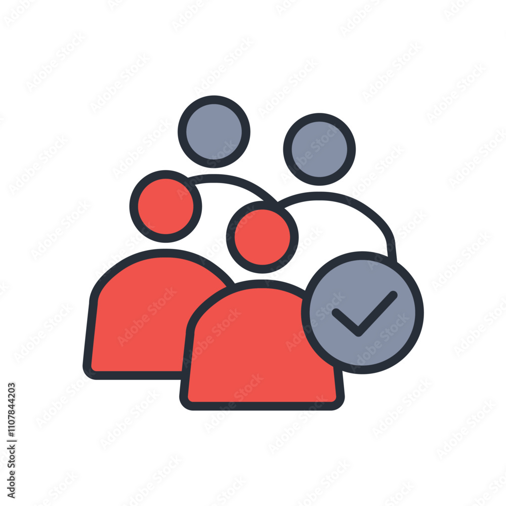 Poster users icon. vector.editable stroke.linear style sign for use web design,logo.symbol illustration.