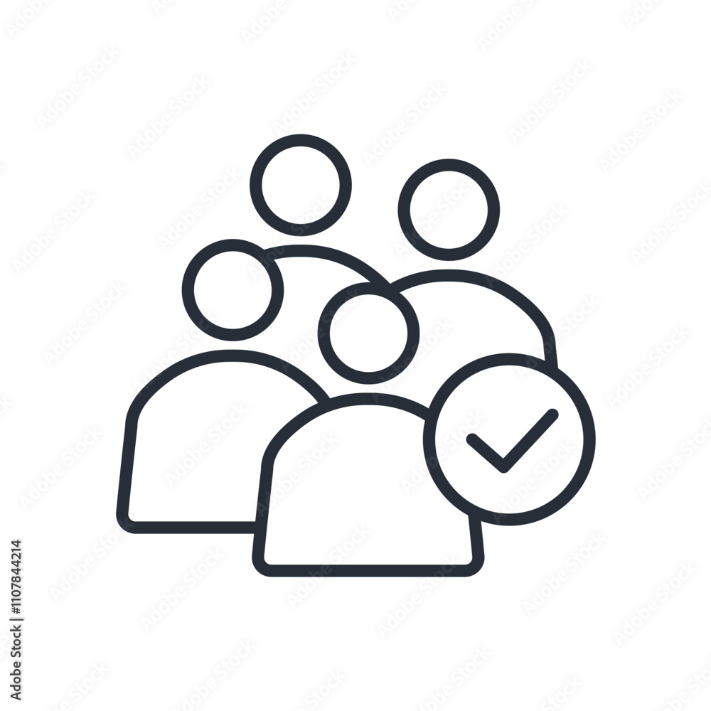Poster users icon. vector.editable stroke.linear style sign for use web design,logo.symbol illustration.