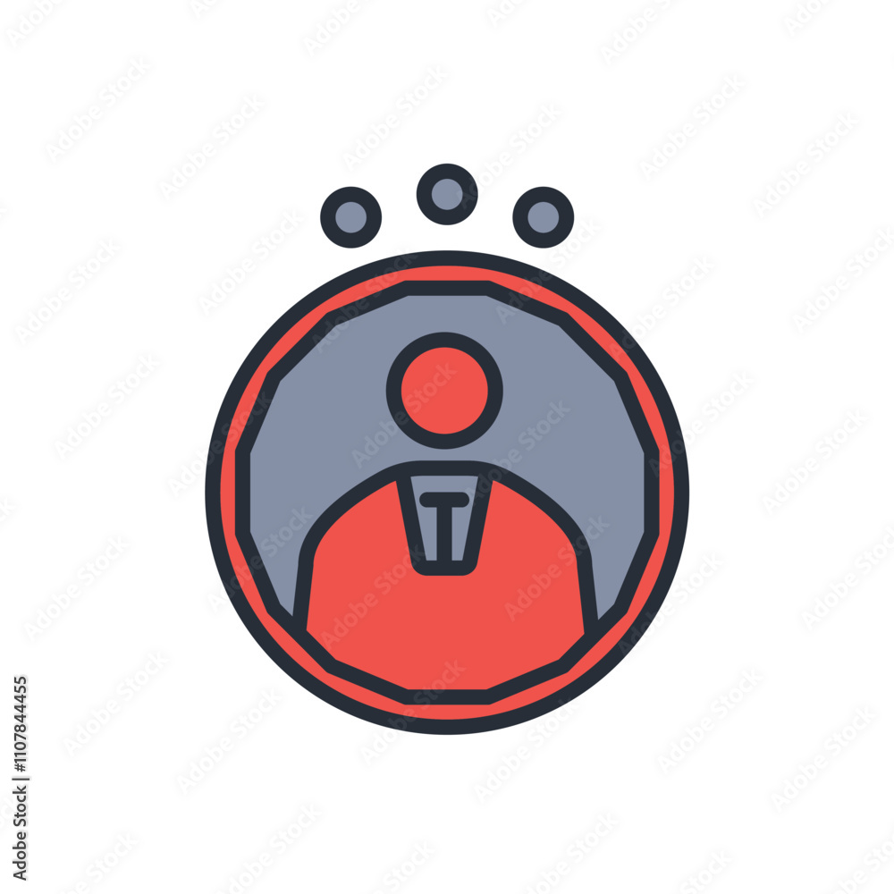 Poster user icon. vector.editable stroke.linear style sign for use web design,logo.symbol illustration.