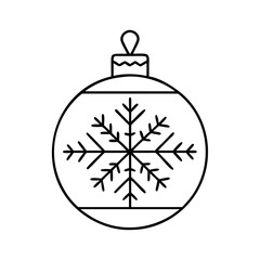 Fototapeta premium christmas ornament ball icon, christmas illustration, holiday icon - simple black line art of achristmas ornament ball , symbolizing holiday celebrations and festive spirit.