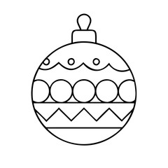 Obraz premium decorative bauble icon, christmas illustration, holiday icon - simple black line art of adecorative bauble , symbolizing holiday celebrations and festive spirit.
