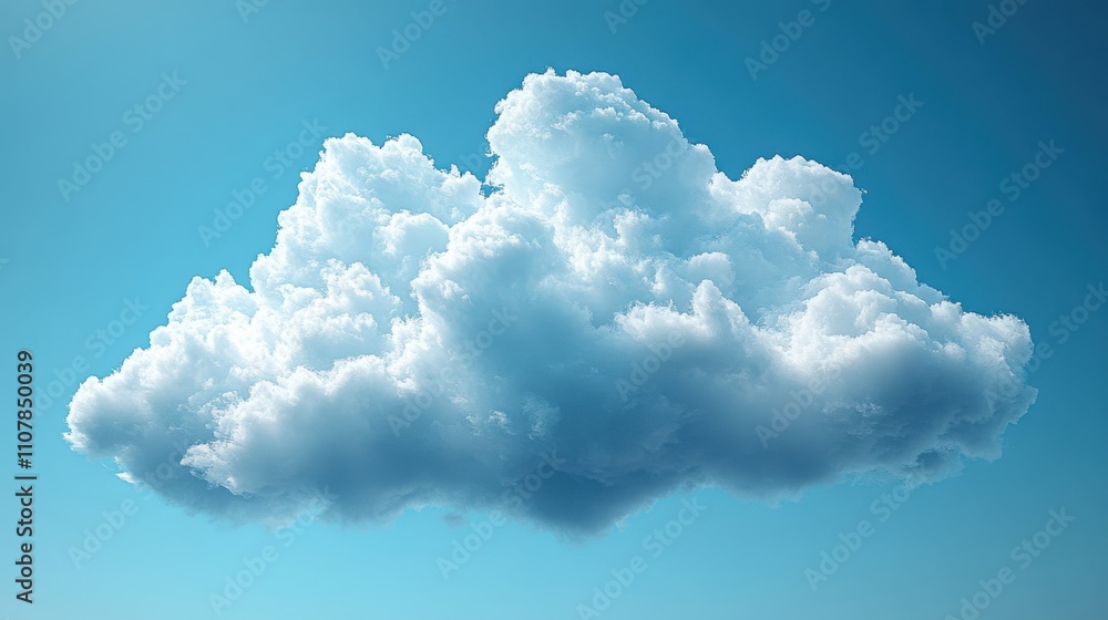 Poster cloud with alpha channel 3d rendering