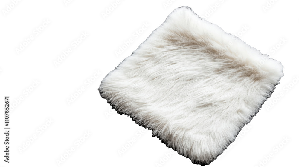 Poster soft white furry texture with transparent background for design applications