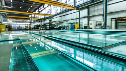 Obraz premium Glass factories manufacture glass for use in buildings and residences