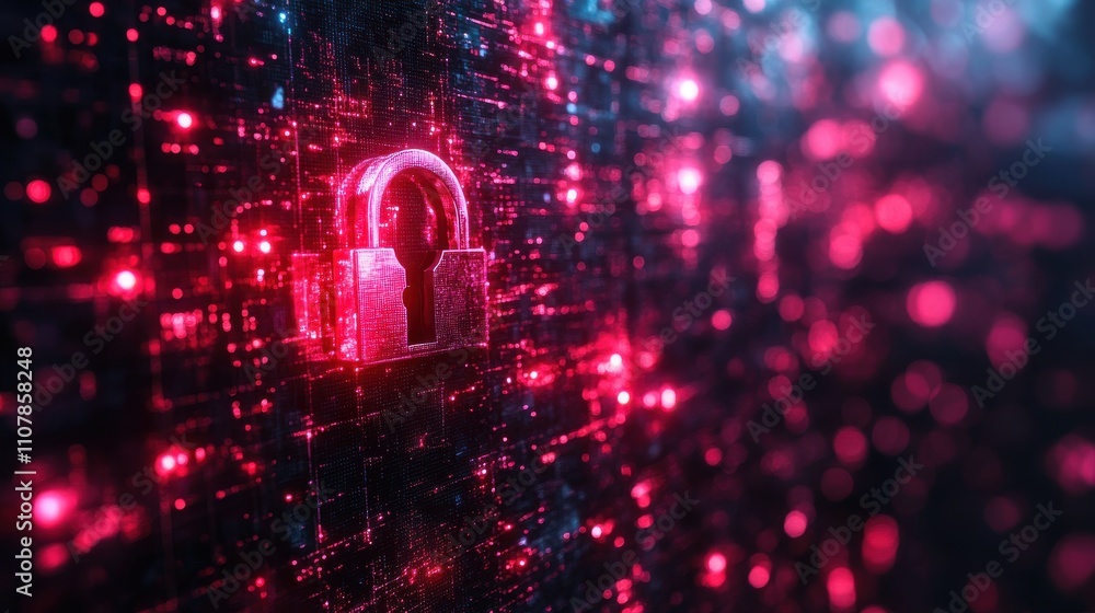 Poster cybersecurity data protection concept user privacy security and encryption secure internet access fu