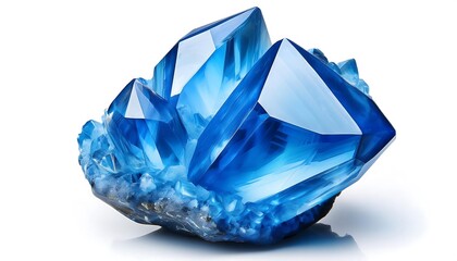 Fototapeta premium Blue Crystal Gem/Gemstone Isolated Over a PNG Transparent and White Background