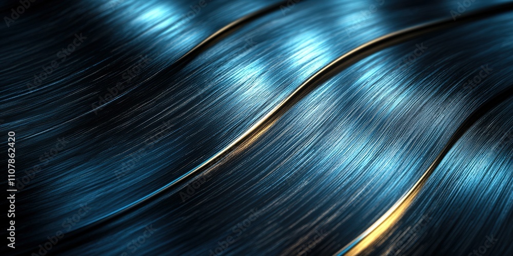 Poster elegant metallic waves reflecting light in a modern abstract design with smooth textures and gradien