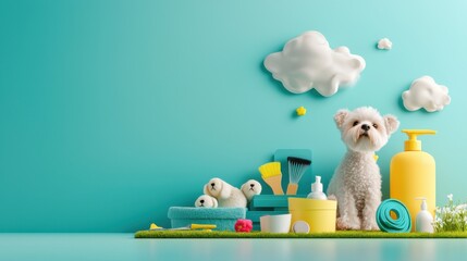 Smartphone showcasing pet grooming store with float standard urban environment digital content vibrant viewpoint pet care concept for enhanced seo impact