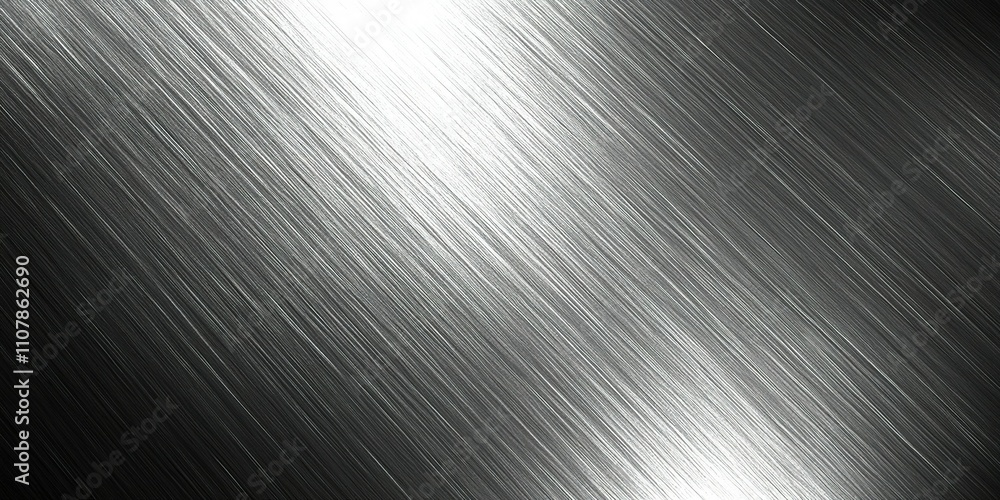 Poster shimmering metallic surface with diagonal light reflections enhancing texture and depth in an abstra