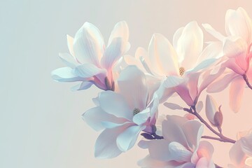 Obraz premium A floral arrangement of magnolia flowers painted with soft gradients