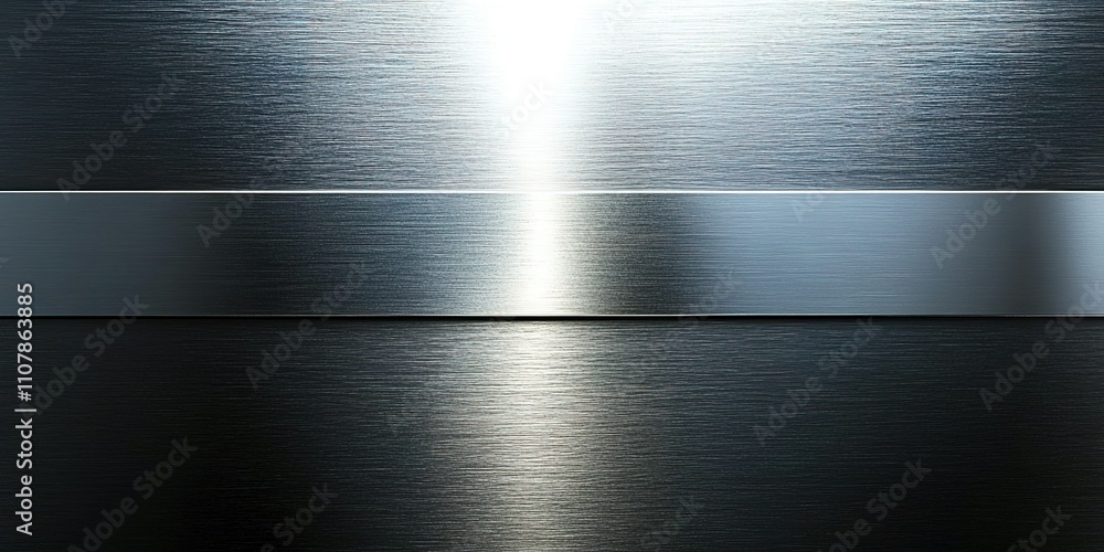 Poster brushed metal texture with reflective surface and subtle gradient in light