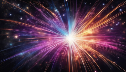 Obraz premium Radiant Firework Trails on a Starry Background