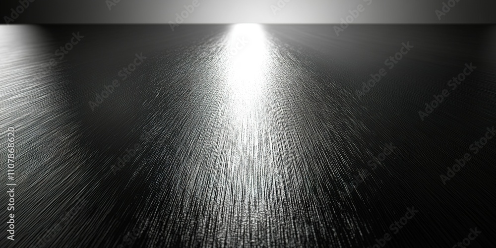 Poster surfaces illuminated with dramatic light creating striking reflections and shadows