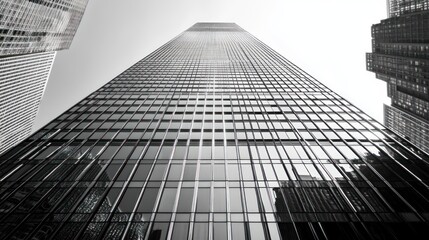 Fototapeta premium Majestic Skyscraper: A Black and White Architectural Marvel