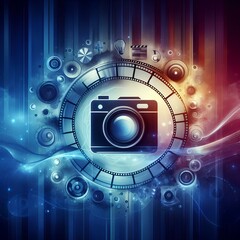 Obraz premium Film strip illustration, abstract background. The concept of cinema, cinematography, video.