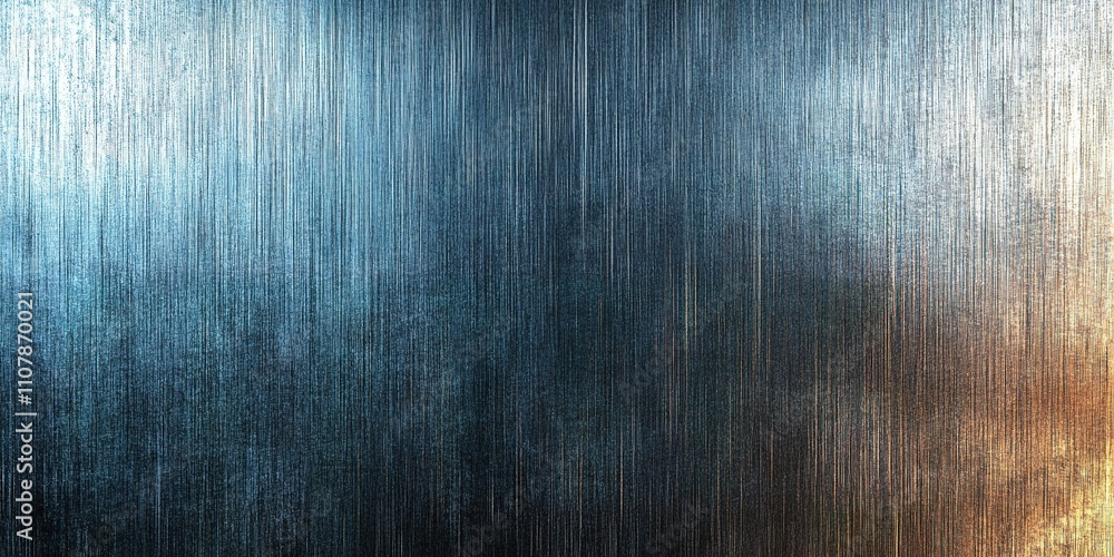 Poster textured metallic surface with gradients and vertical lines showcasing contrasts in color