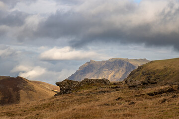 Obraz premium Mountains and landscape in Katla geopark, Iceland