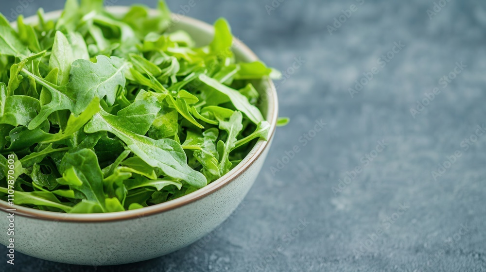 Poster Delicious green pasta garnished with arugula, spinach, and pine nuts in a vibrant dish