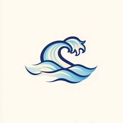 Obraz premium Here's a suggested and keywords for your stock photo submission.. Stylized ocean wave design, abstract blue water graphic.