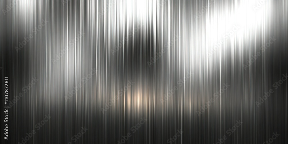 Poster abstract metallic texture with blurred vertical lines creating a modern artistic effect in grayscale