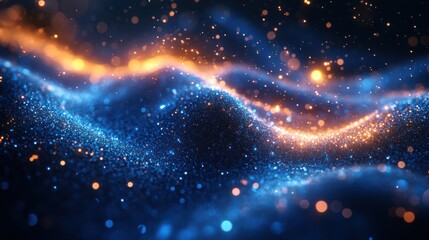 Obraz premium glowing blue digital lines 3d rendering