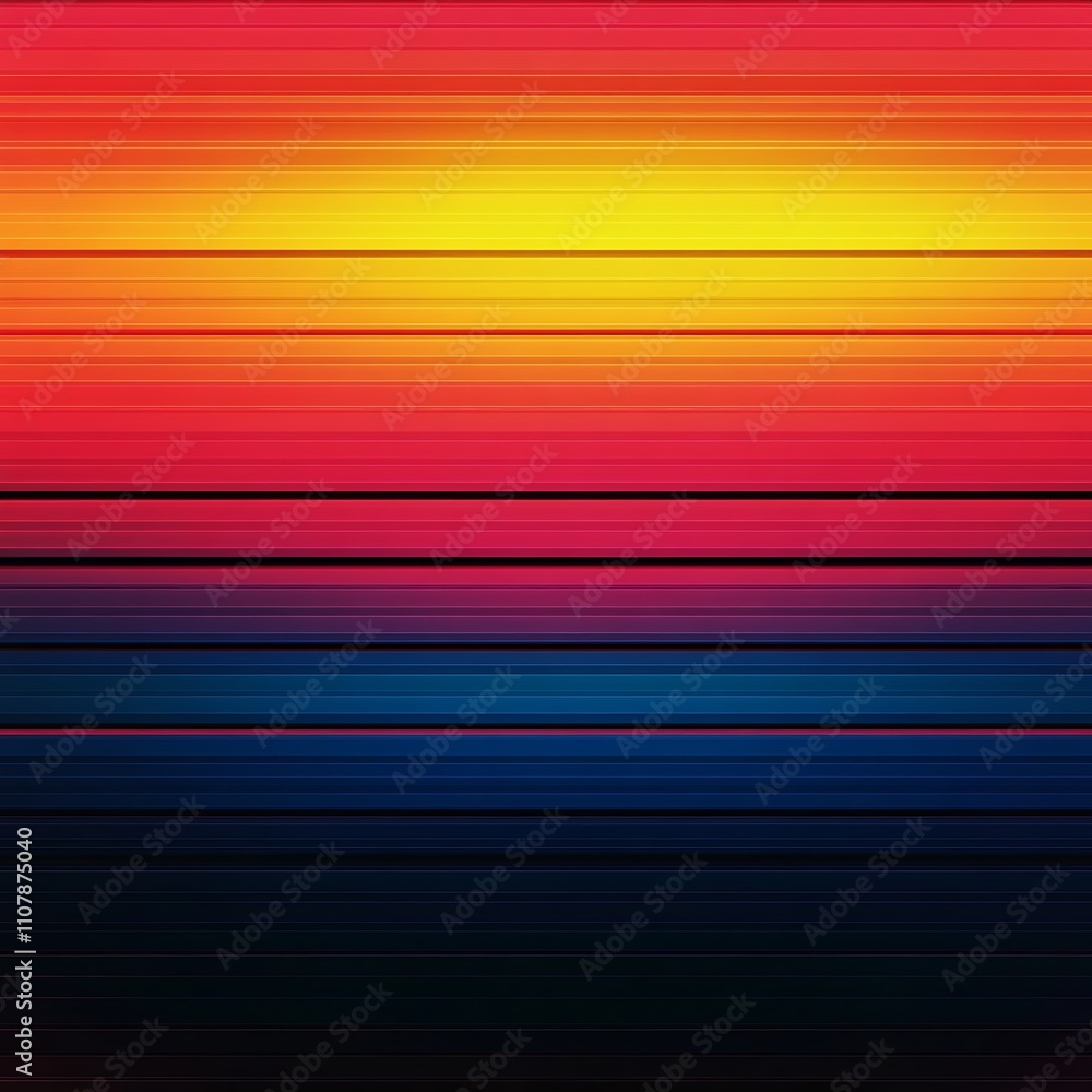 Poster vibrant color gradient background with horizontal stripes, generative ai