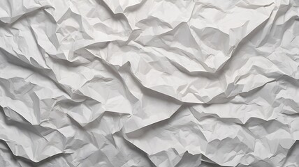 Obraz premium A textual background of white crumpled and folded pasted paper