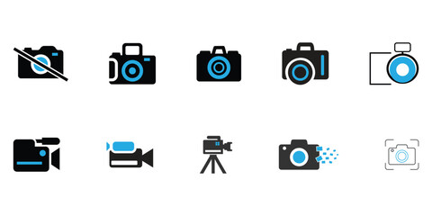 Fototapeta premium Camera icon set. photo camera icon. camera photography icon.
