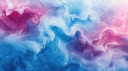 Fototapeta premium Whimsical, colorful abstract fluid painting in blue and pink hues