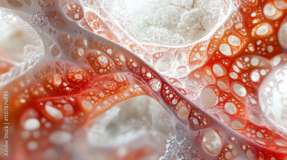 Poster dna, a close-up image showcasing intricate patterns and textures resembling organic structures, with