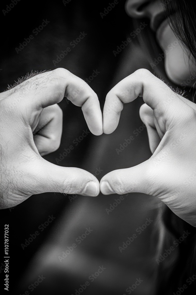 Sticker A couple creating a heart shape with their hands