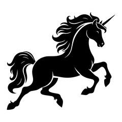 Obraz premium Unicorn Horse Silhouette Vector Illustration